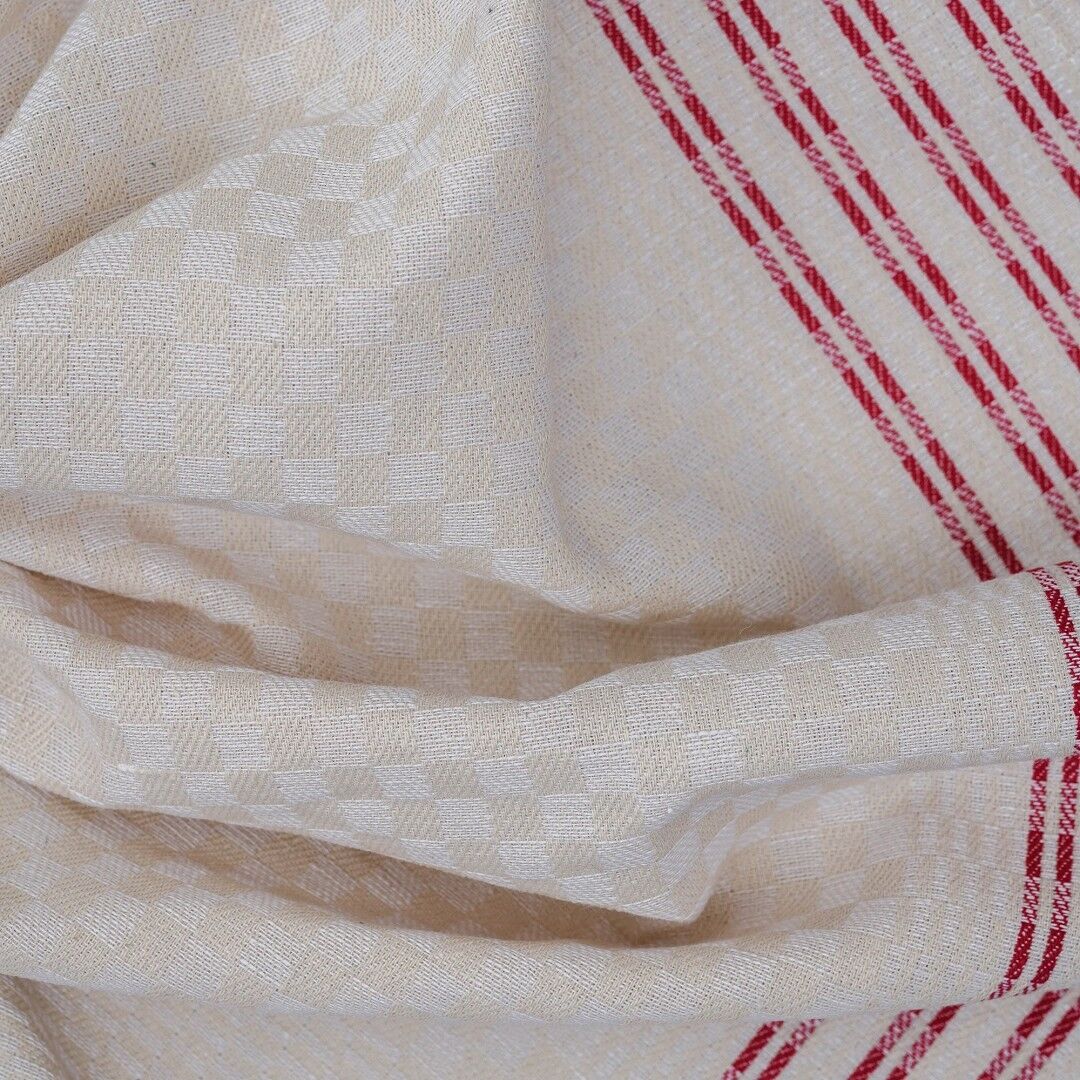 grubentuch.com Grubentuch Halbleinen (beige/rot)